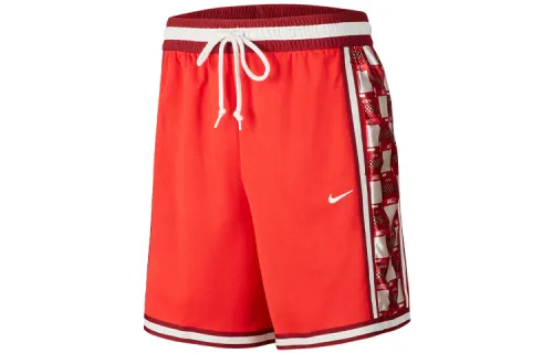 Nike Dri-FIT Contrast Color Side Puzzle Sport Comfort Print Lace-up Basketball Pants Men's College Red
