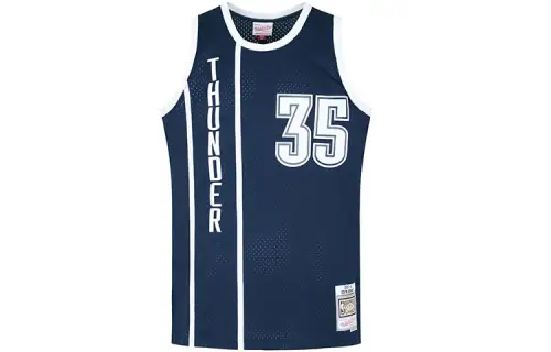 Mitchell & Ness x NBA Oklahoma City Thunder Kevin Durant SW Fan Edition 15-16 Season No. 35 Retro Embroidered Breathable Sports Comfortable Basketball Vest Same Style for Men and Women Dark Blue