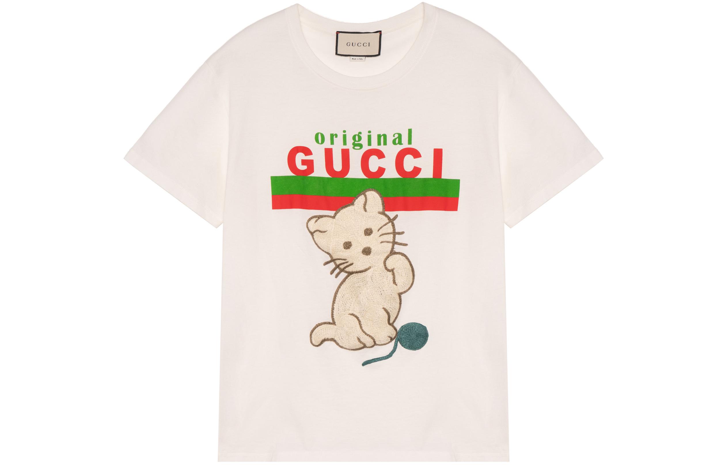 Женская футболка Gucci (светло-бежевая)