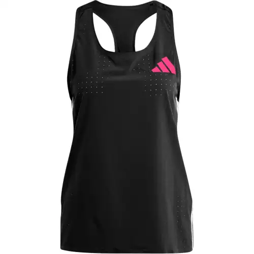 Adidas Adizero Promo Running Tank Top Three Stripes Color Block Running Sports Running Vest Women's Black