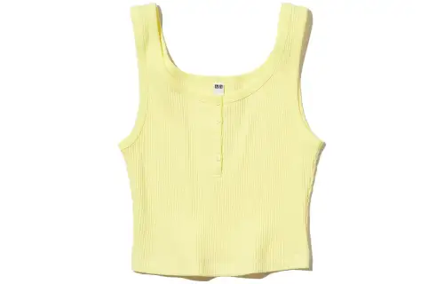 UNIQLO Tank Tops Women's Yellow Moderate