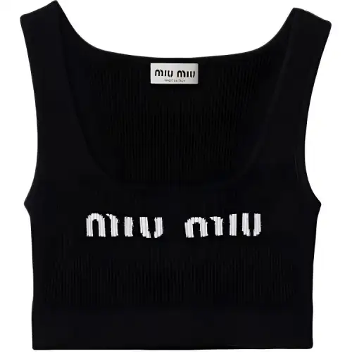 【Previous Season】cropped logo-knit tank top