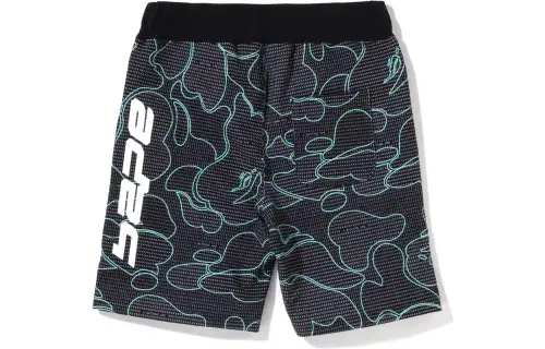 A Bathing Ape Text Code Camo Sweat Shorts