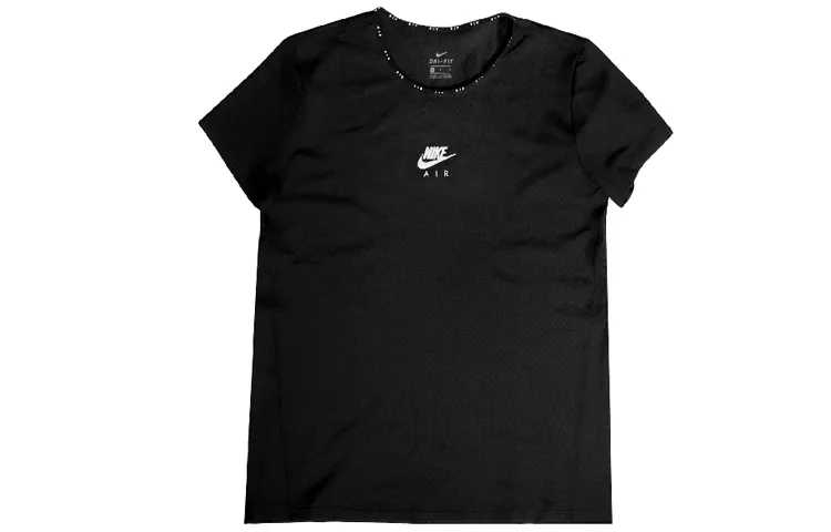 Nike T-Shirts Women's Black Crew Neck Moderate Straight Fit