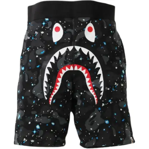 A BATHING APE Shark, sports space camouflage shorts, print