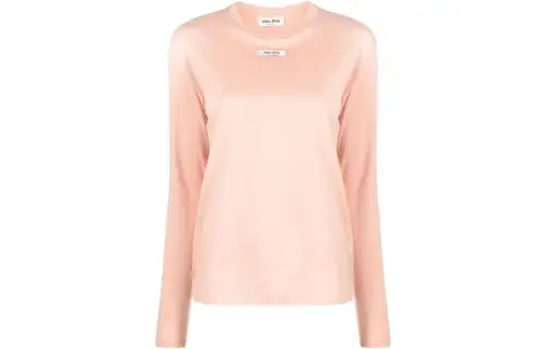 MIU MIU T Shirts Women's Orange Crew Neck Moderate Straight Fit