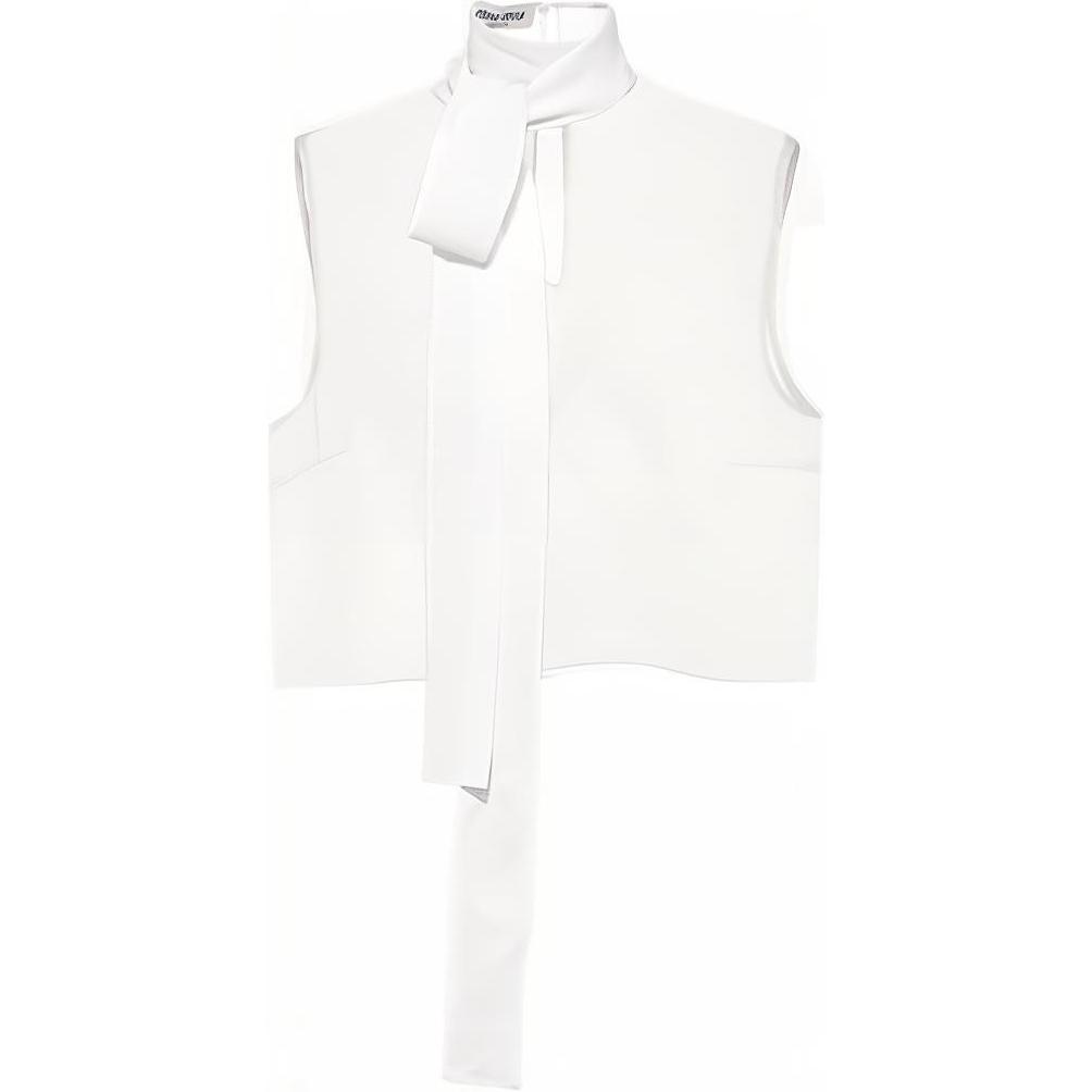 【Replicated_FIPrevious Season】logo-jacquard scarf-detail sleeveless top