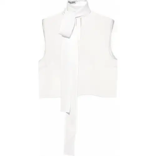【Replicated_FIPrevious Season】logo-jacquard scarf-detail sleeveless top