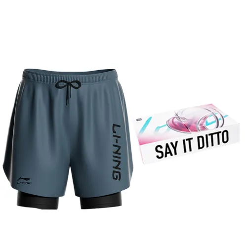 Li Ning Beach Shorts Men's Gray Beach Shorts Gift Box Set