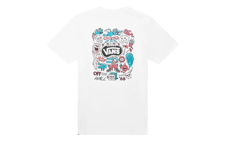 Vans OTW T Shirts Women's White Crew Neck Moderate Straight Fit