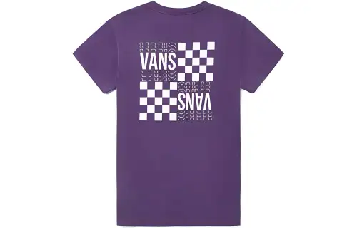 Vans T Shirts Women's Purple Crew Neck Moderate Straight Fit