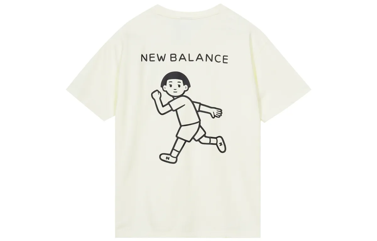 New Balance Noritake Collection Set in Sleeve T Shirt Women's Ivory White