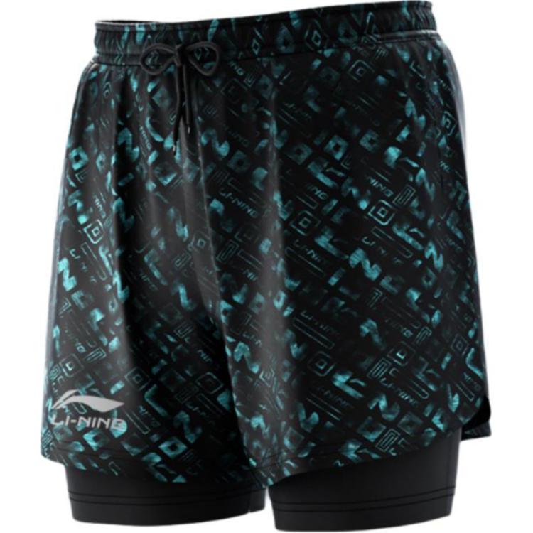 Li Ning Swimming Shorts Men's Black Blue