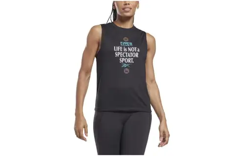Reebok TE GRAPHIC TANK ATHLETE Tank Top Women's Black