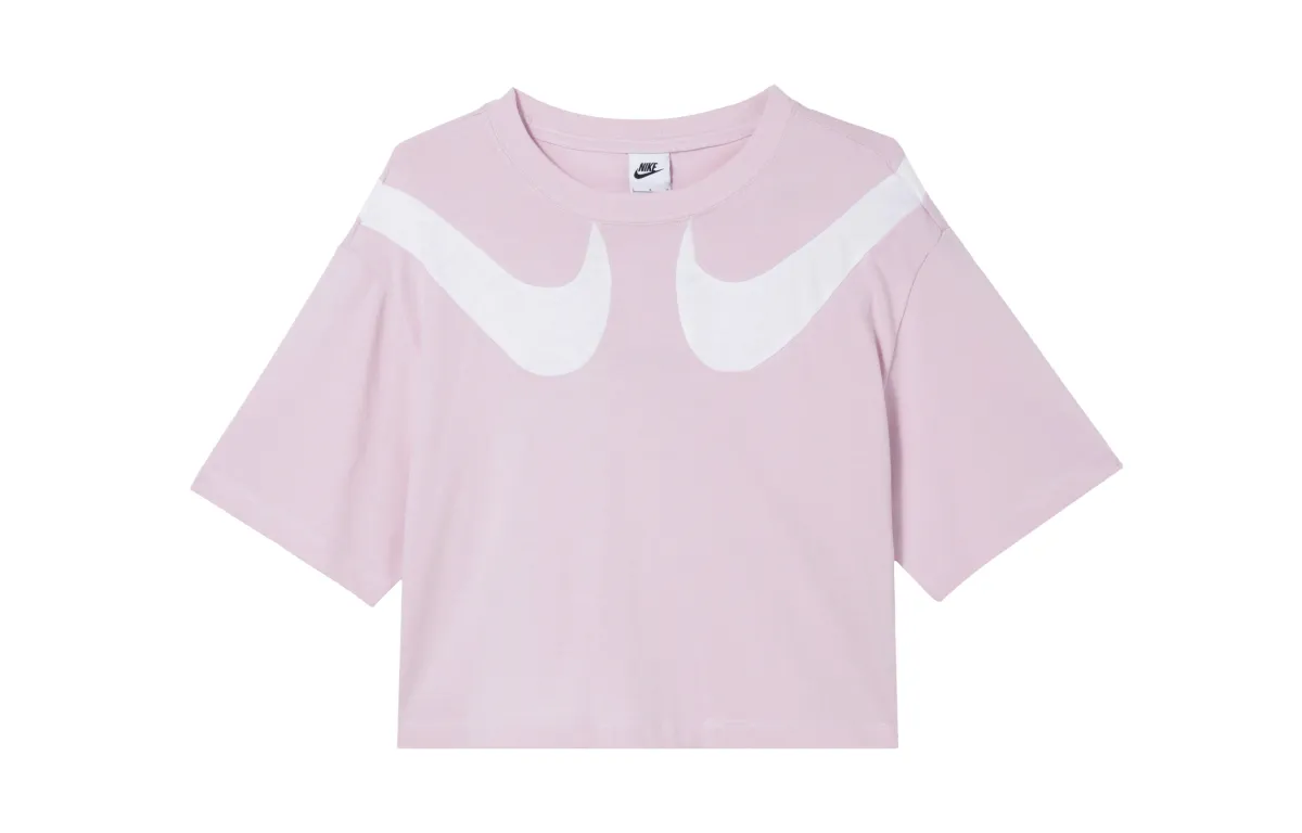 Nike Sportswear Swoosh Women's Cropped Crewneck T-Shirt Pink