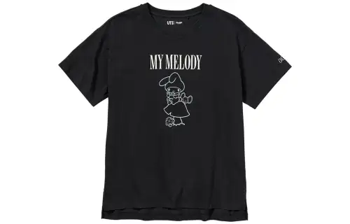 UNIQLO T Shirts Women's Black Crew Neck Moderate Other