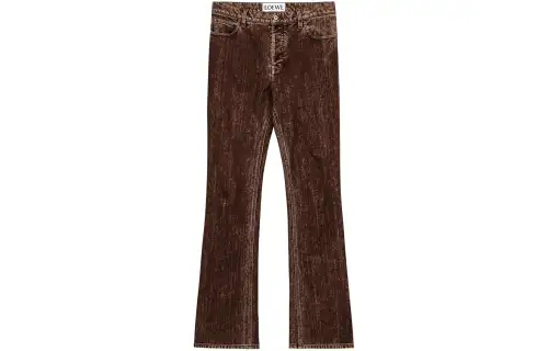LOEWE Distressed Bootcut Jeans Casual Pants Men's Brown