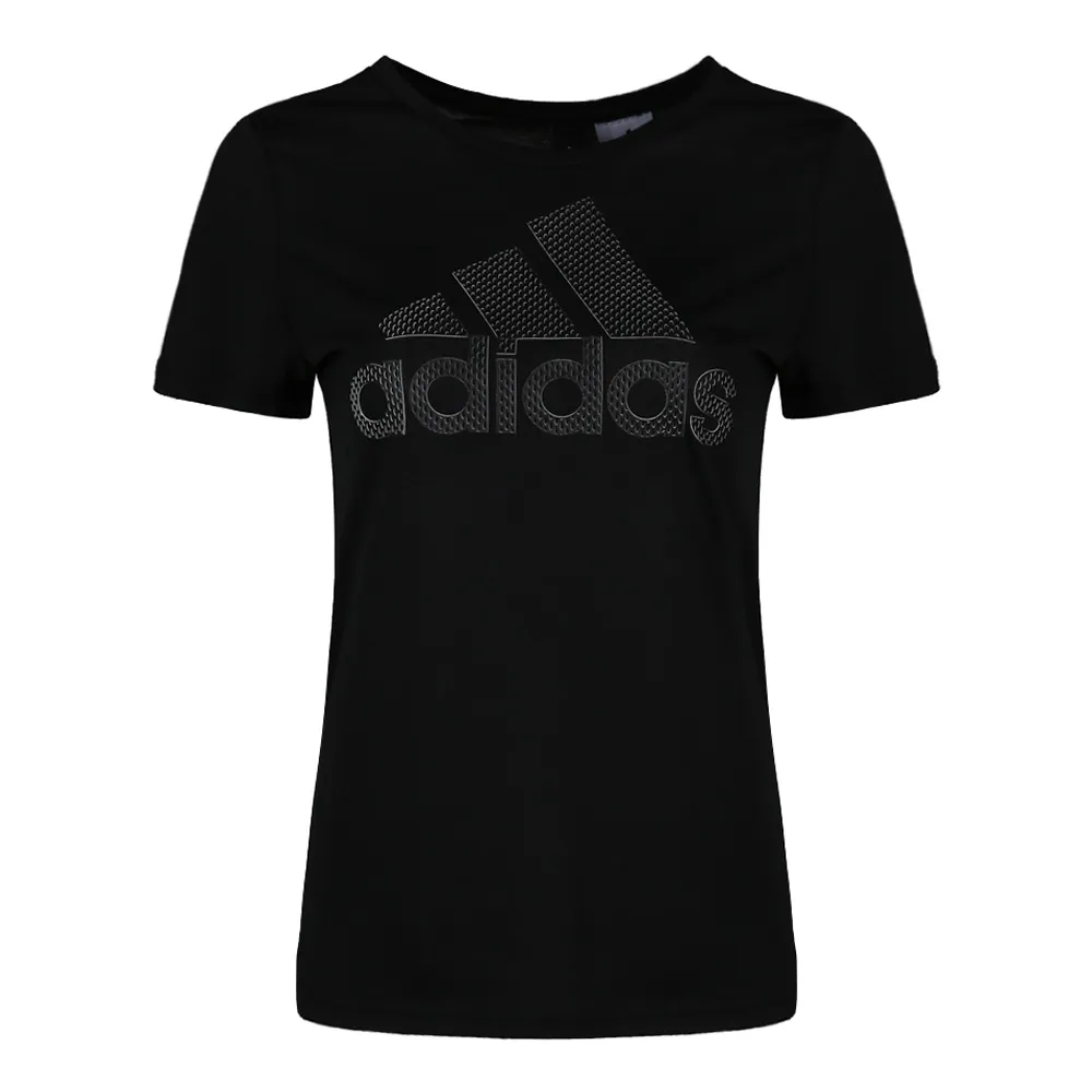 Adidas T-Shirts Women's Black Crew Neck Moderate Straight Fit