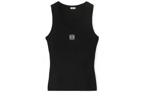 LOEWE Anagram embroidered Ribbed Cotton Tank Top