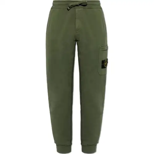 STONE ISLAND Logo Patch Tapered Leg Sweatpants