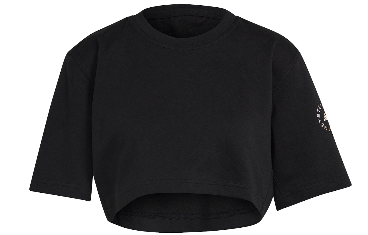 Adidas ASMC Crop Tops Women's Black Crew Neck Moderate