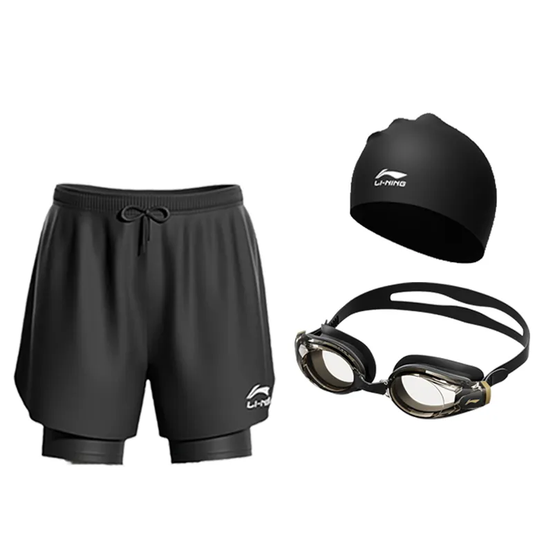 Li Ning Swimming Shorts Men's Moderate Mid Length Swim Shorts
