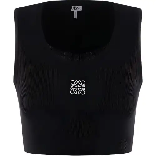 LOEWE Tank Tops Women's Black Crew Neck Moderate Other