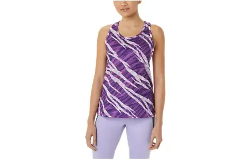 ASICS Tank Tops Women's Purple Crew Neck Moderate Halter Neck