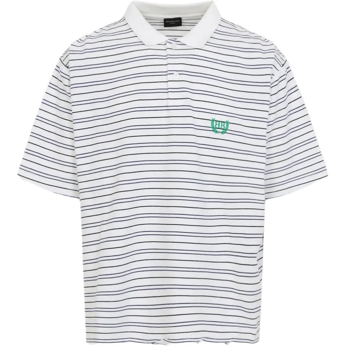 Balenciaga Laurel Classic Pique Striped Polo Shirt