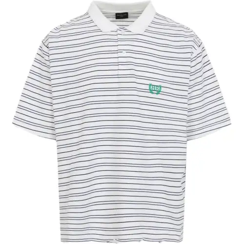 Balenciaga Laurel Classic Pique Striped Polo Shirt
