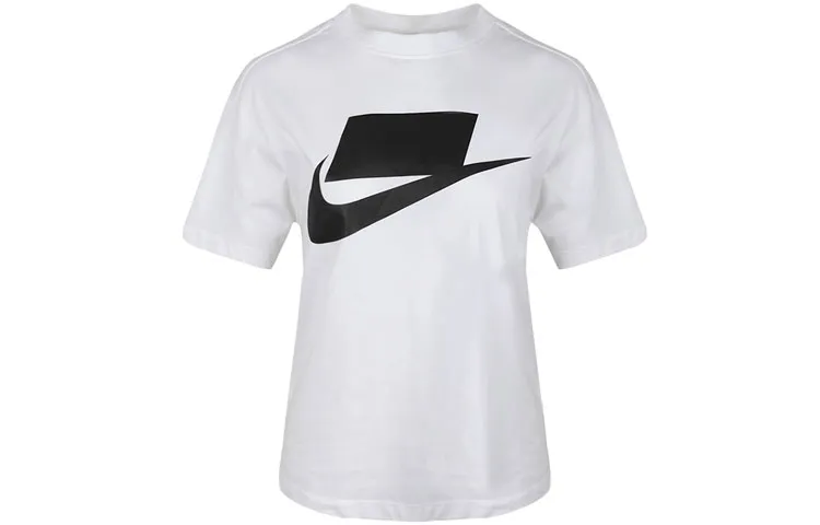 Nike T-Shirts Women's White Crew Neck Moderate Cinched Waist