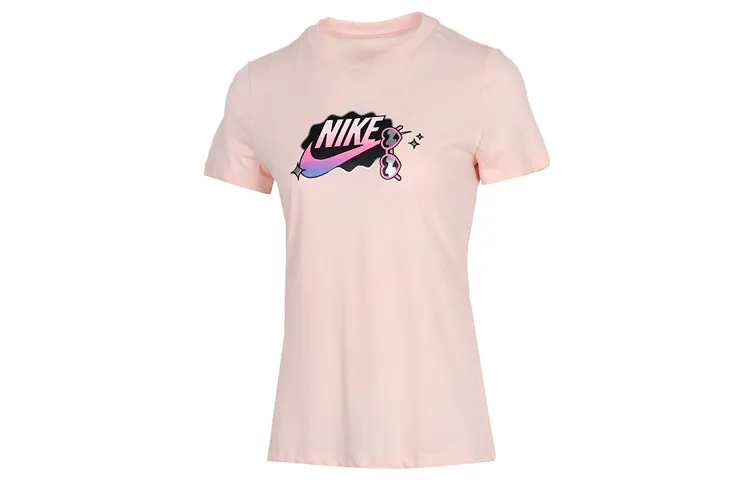 Nike T-Shirts Women's Pink Crew Neck Moderate Other