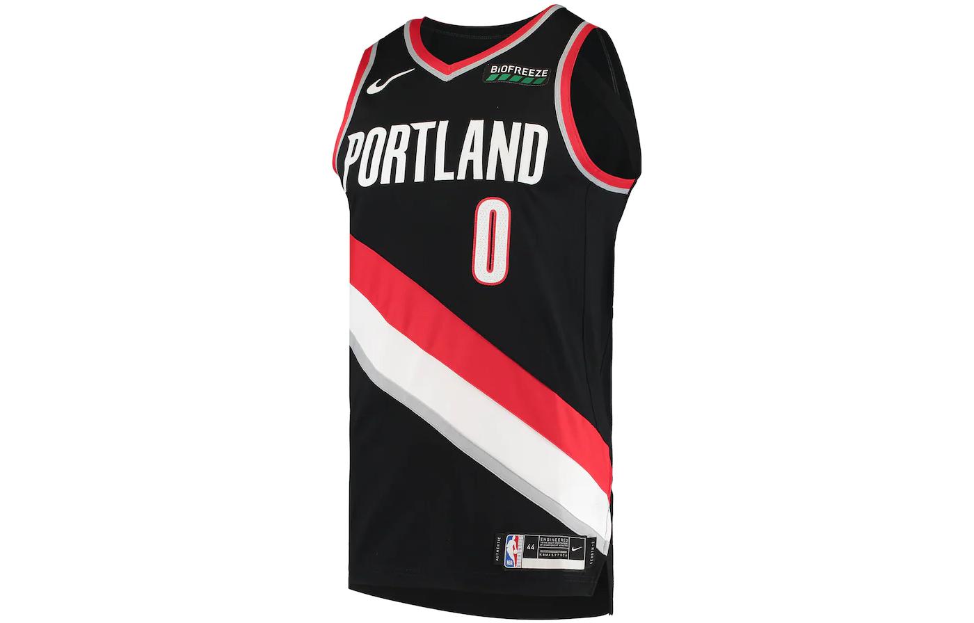 Nike NBA Basketball Vest AU Player Version Trail Blazers Lillard Size 0 Men's Black