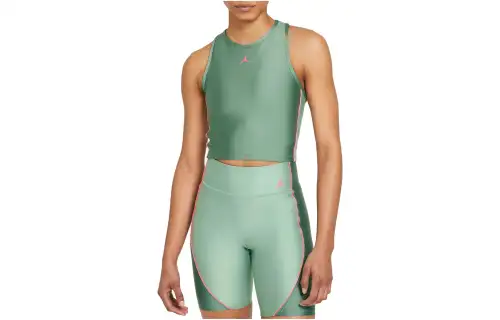 Jordan Tank Tops Women's Green Crew Neck Moderate Straight Fit