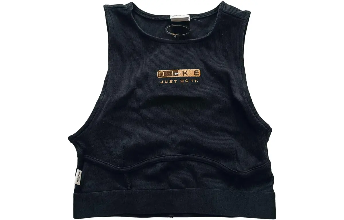 Nike Tank Tops Women's Black Crew Neck Moderate Nipped-in Waist