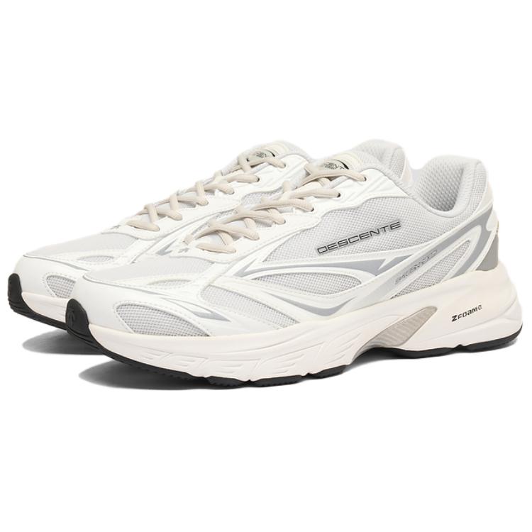 DESCENTE SPORTS STYLE Slip Resistant Abrasion Resistant Low top Casual Running Shoes Unisex White
