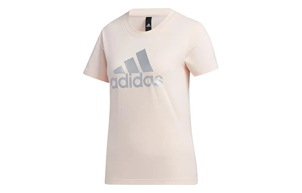 Adidas T-Shirts Women's Pink Crew Neck Moderate Straight Fit