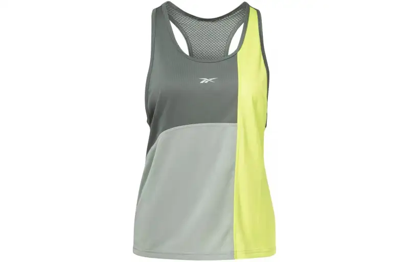 Reebok Tank Tops Women's Gray Crew Neck Moderate Straight Fit