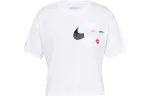 Nike T Shirts Women's White Crew Neck Moderate Straight Fit