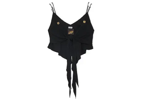 LOEWE Crop Tops Women's Black Moderate Straight Fit