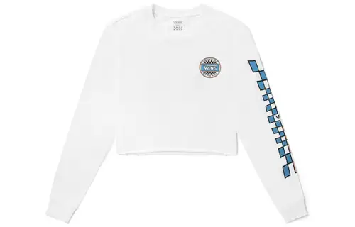 Vans Crop Tops Women's White Crew Neck Moderate