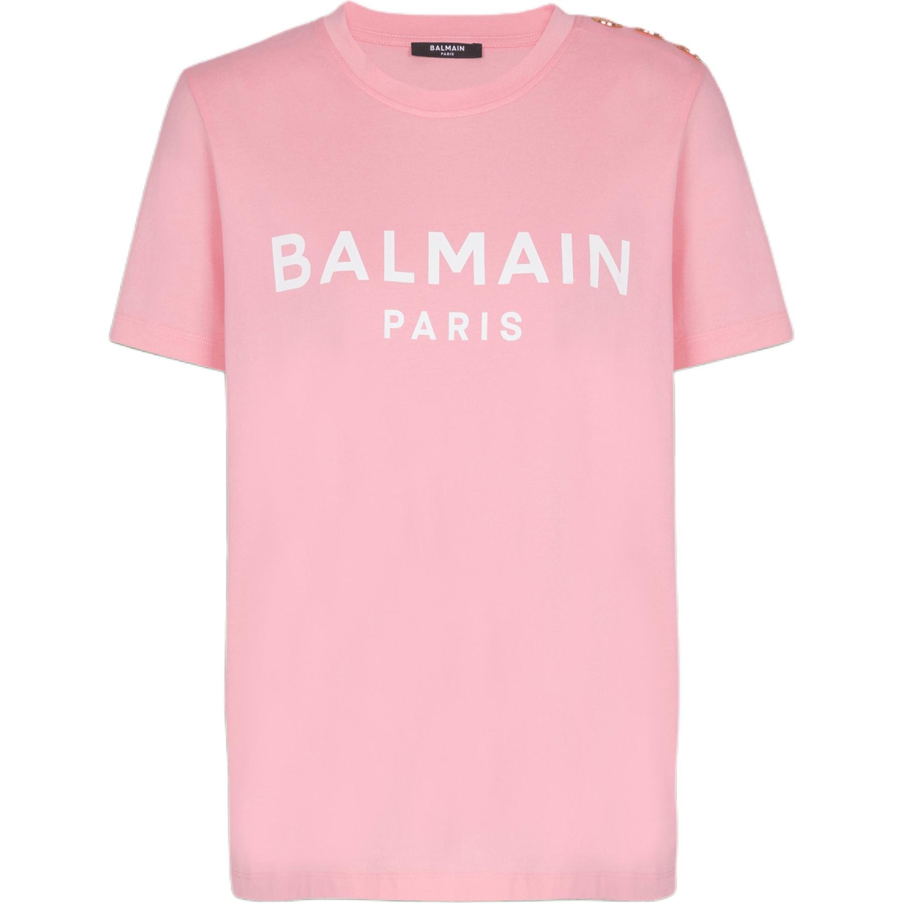 Женская футболка BALMAIN (розовая)
