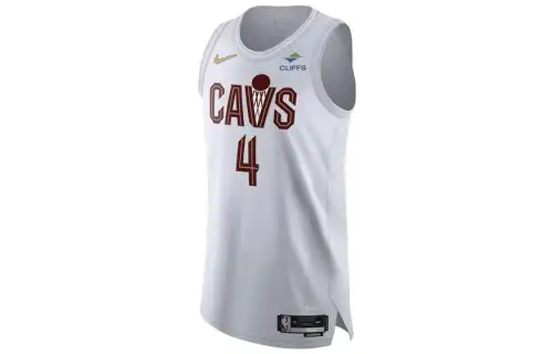 Nike NBA Evan Mobley Association Edition Cavaliers AU Player Edition 2022-2023 Season Mobley No. 4 Digital letter printing moisture-wicking basketball vest, men and women, white