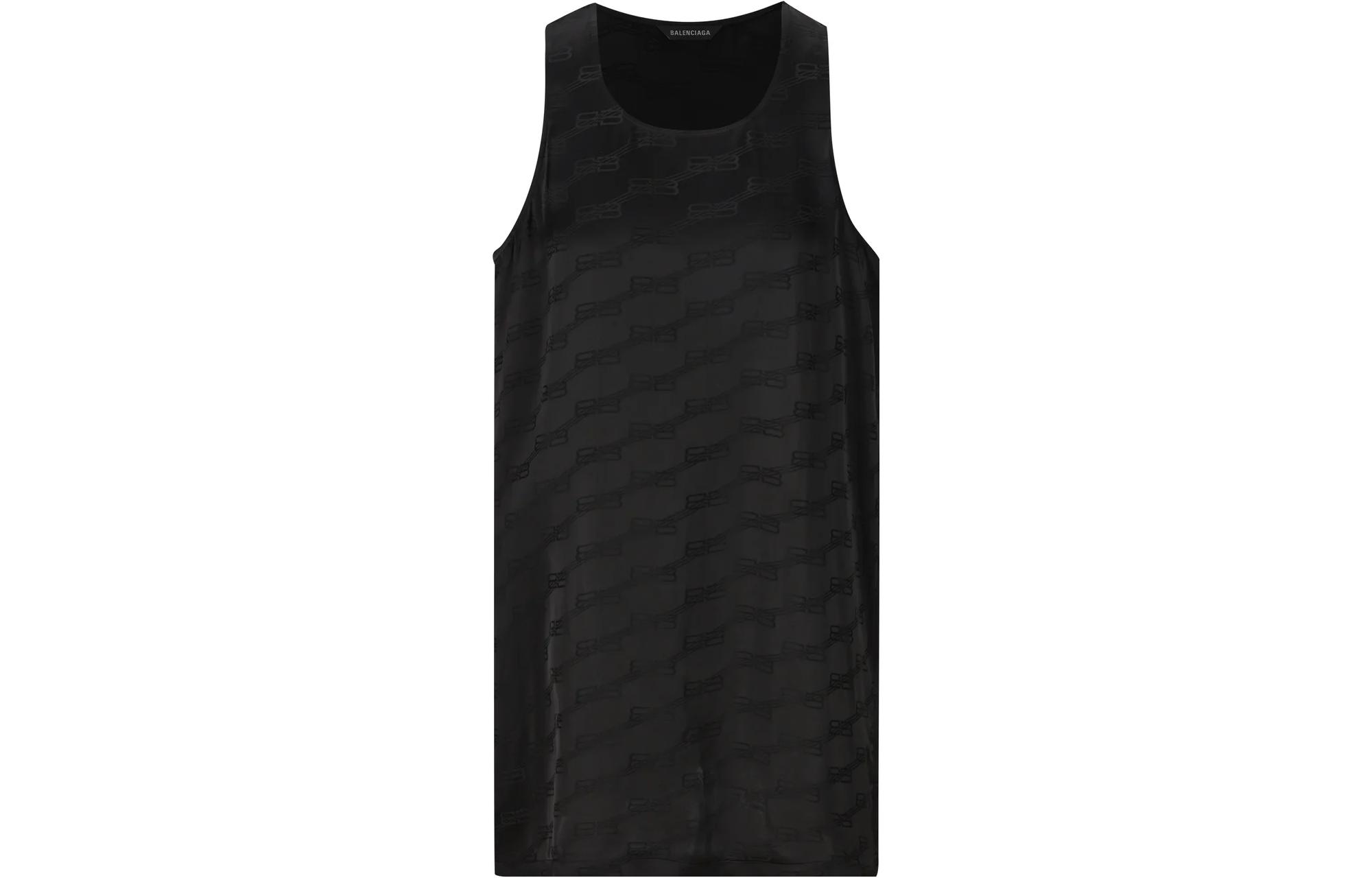 Женская майка Balenciaga SS23 Logo (черная)