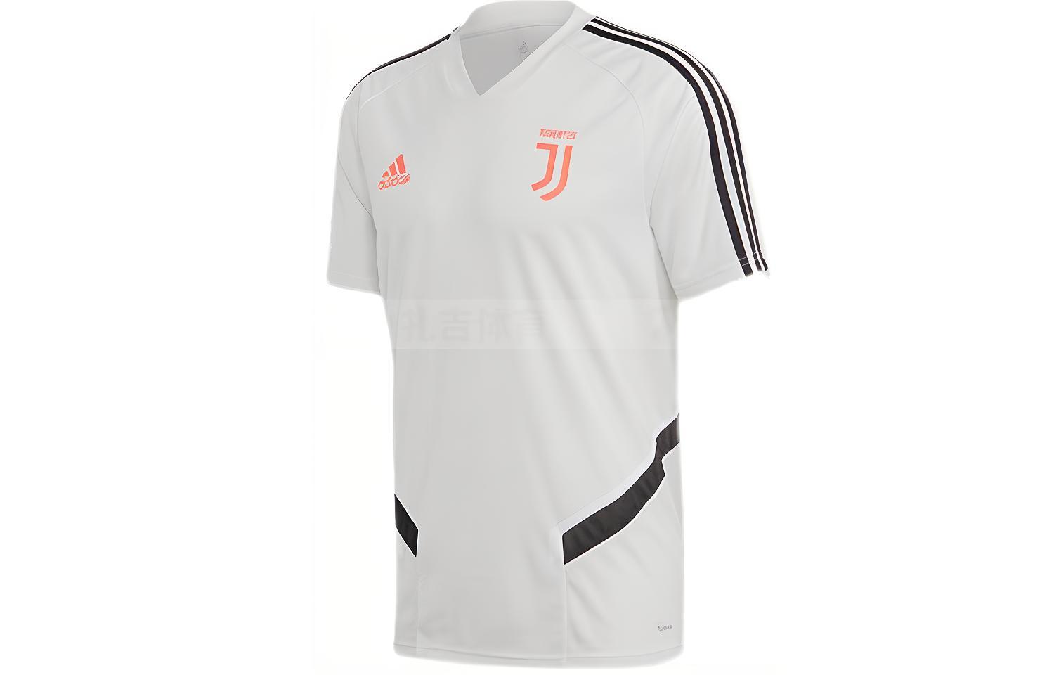 Adidas, football white football uniform for leisure with a round collar