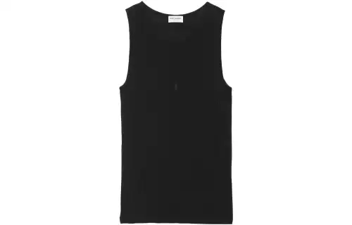 Saint Laurent logo-embroidered wool tank top