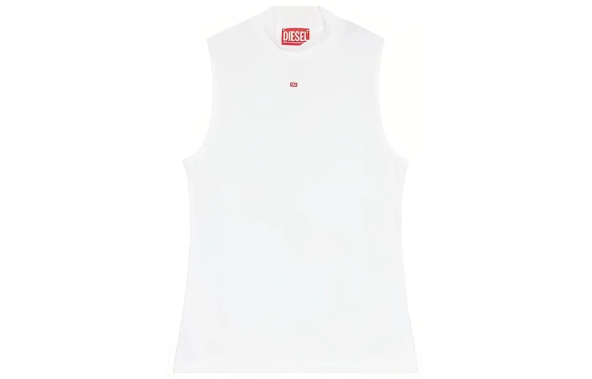 DIESEL Mock Neck Ribbed Tank Top