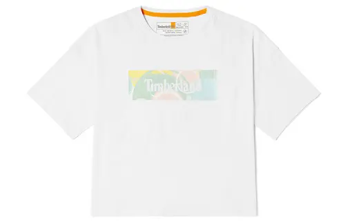 Timberland T Shirts Women's White Crew Neck Moderate