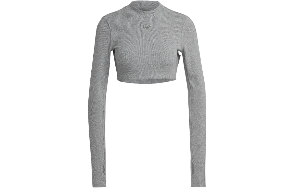 Adidas Originals x Blue Version Longsleeve Crop Top Women's Gray