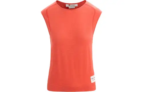 Timberland X ICEBREAKER Tank Tops Women's Orange Crew Neck Thin Straight Fit